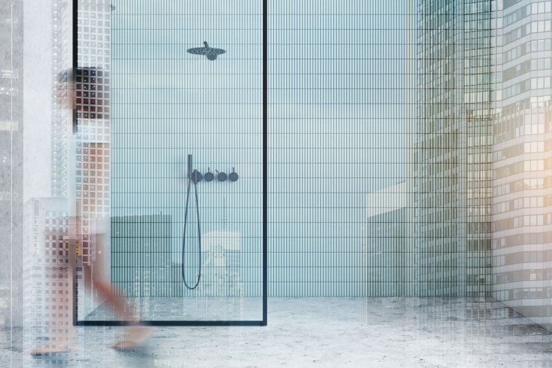 Contemporary Shower with Large Tiles