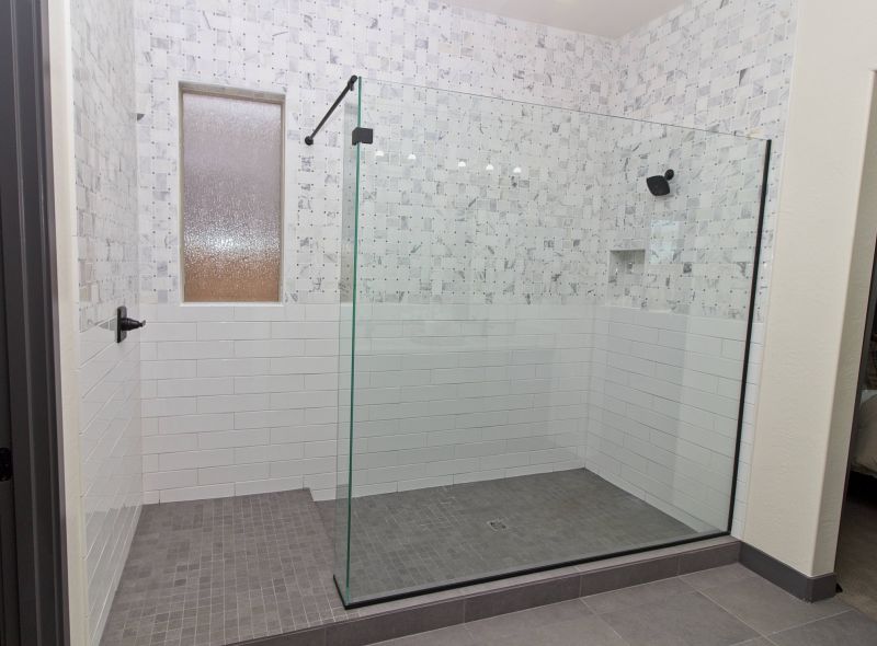 Open Shower with Stone Flooring